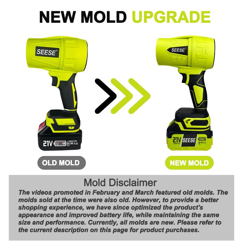 SEESE Turbojet Hair Dryer, Car Wash Dryer, Handheld Snow Blower, Cordless Turbo-Powered Dust Remover, Garden Maintenance