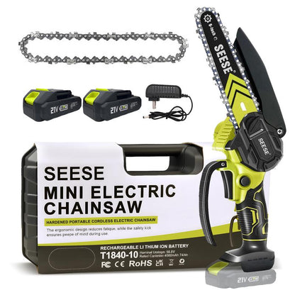 SEESE Brushless Mini Cordless Chainsaw — Portable Wood Cutting Tool