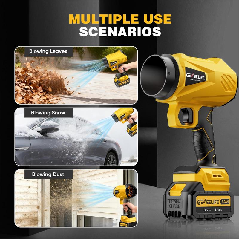 GEVEELIFE Turbo Jet Blower 200W Cordless Leaf